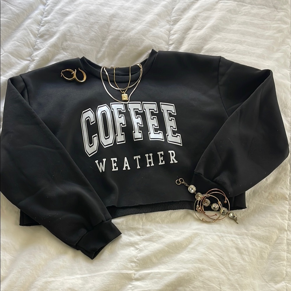 Black 'Coffee Weather' Sweatshirt